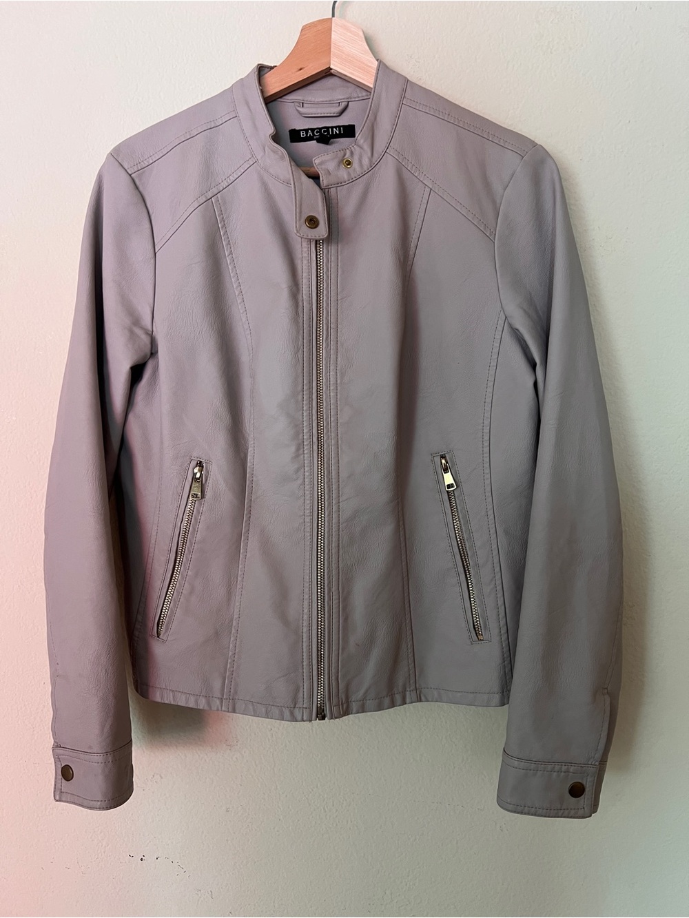Baccini Women's Faux Leather Zip Jacket